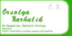 orsolya marhulik business card